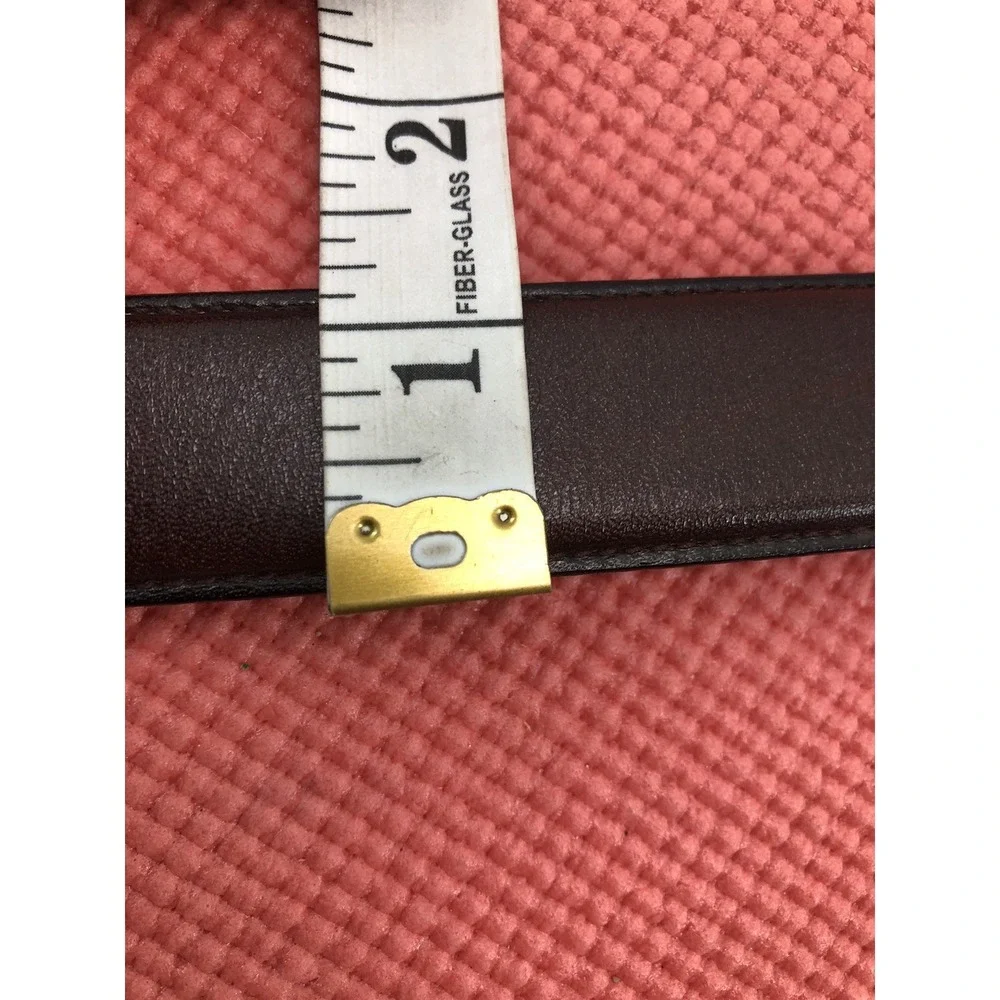 Liberty of London dress belt men's 34‎ brown full grain glazed cowhide brass